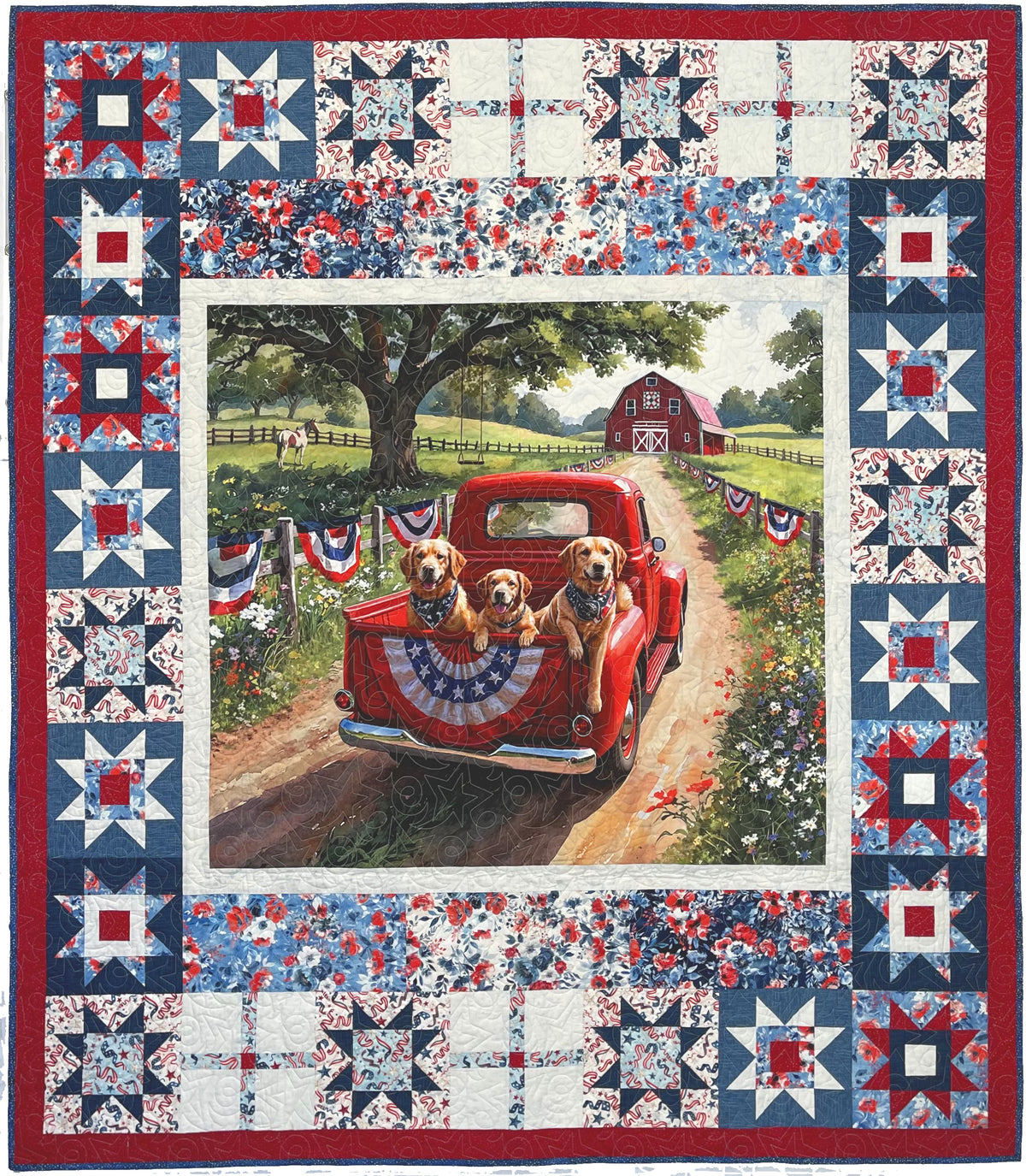 Red, White & Doodle Quilt